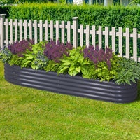 Thumbnail for Galvanised Steel Raised Planter 240x80x42cm - Greenfingers