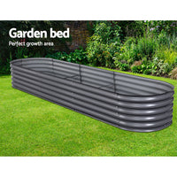 Thumbnail for Greenfingers 320X80X42CM Galvanised Raised Garden Bed Steel Instant Planter