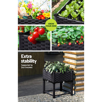 Thumbnail for Greenfingers Garden Bed PP Raised Planter Flower Vegetable Outdoor 40x40x23cm