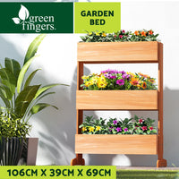 Thumbnail for Greenfingers Garden Bed Raised Wooden Planter Box Vegetables 69x39x106cm