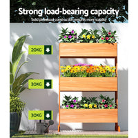 Thumbnail for Greenfingers Garden Bed Raised Wooden Planter Box Vegetables 69x39x106cm