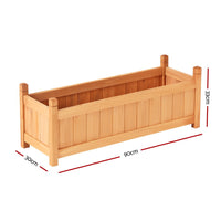 Thumbnail for Greenfingers Garden Bed Raised Wooden Planter Outdoor Box Vegetables 90x30x33cm