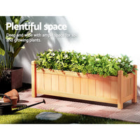 Thumbnail for Greenfingers Garden Bed Raised Wooden Planter Outdoor Box Vegetables 90x30x33cm