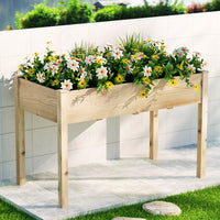 Thumbnail for Greenfingers Garden Bed Raised Wooden Planter Box Vegetables 120x60x80cm