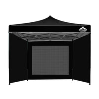 Thumbnail for Instahut Gazebo Pop Up Marquee 3x3m Folding Wedding Tent Gazebos Shade Black