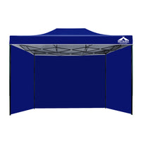 Thumbnail for Instahut Gazebo Pop Up Marquee 3x4.5m Folding Wedding Tent Gazebos Shade Blue