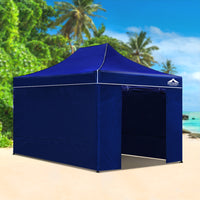 Thumbnail for Instahut Gazebo Pop Up Marquee 3x4.5m Folding Wedding Tent Gazebos Shade Blue