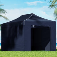 Thumbnail for Instahut Gazebo Pop Up Marquee 3x4.5m Folding Wedding Tent Gazebos Shade Navy