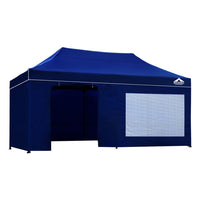 Thumbnail for Instahut Gazebo Pop Up Marquee 3x6m Folding Wedding Tent Gazebos Shade Blue