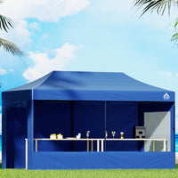 Thumbnail for Instahut Gazebo Pop Up Marquee 3x6m Folding Wedding Tent Gazebos Shade Blue