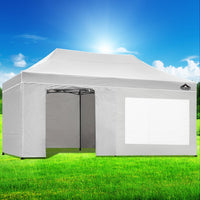 Thumbnail for Instahut Gazebo Pop Up Marquee 3x6m Folding Wedding Tent Gazebos Shade White