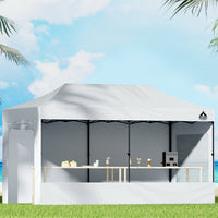 Thumbnail for Instahut Gazebo Pop Up Marquee 3x6m Folding Wedding Tent Gazebos Shade White