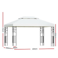 Thumbnail for Instahut Gazebo 4x3m Party Marquee Outdoor Wedding Event Tent Iron Art White