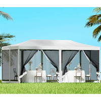 Thumbnail for Instahut Gazebo Pop Up Marquee 3x6 Outdoor Wedding Mesh Side Wall Gazebos