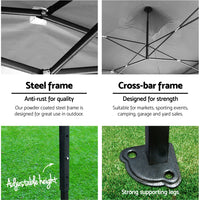 Thumbnail for Instahut Gazebo Pop Up Marquee 3x3m Outdoor Tent Folding Wedding Gazebos Black