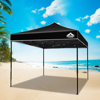 Thumbnail for Instahut Gazebo Pop Up Marquee 3x3m Outdoor Tent Folding Wedding Gazebos Black