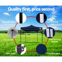 Thumbnail for Instahut Gazebo Pop Up Marquee 3x3m Outdoor Tent Folding Wedding Gazebos Navy