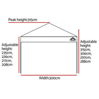 Thumbnail for Instahut Gazebo Pop Up Marquee 3x3m Outdoor Tent Folding Wedding Gazebos White