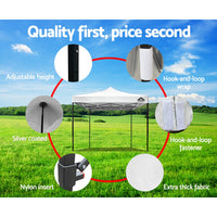 Thumbnail for Instahut Gazebo Pop Up Marquee 3x3m Outdoor Tent Folding Wedding Gazebos White