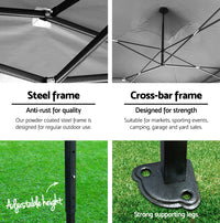 Thumbnail for Instahut Gazebo Pop Up Marquee 3x4.5m Outdoor Tent Folding Wedding Gazebos Black