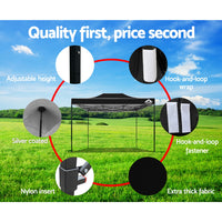 Thumbnail for Instahut Gazebo Pop Up Marquee 3x4.5m Outdoor Tent Folding Wedding Gazebos Black