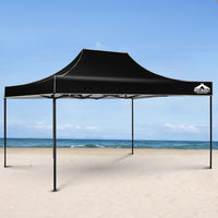 Thumbnail for Instahut Gazebo Pop Up Marquee 3x4.5m Outdoor Tent Folding Wedding Gazebos Black