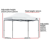 Thumbnail for Instahut Gazebo Pop Up Marquee 3x4.5 Outdoor Wedding Gazebos Base Pod Kit White