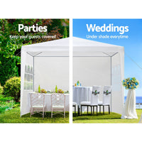 Thumbnail for Instahut Gazebo 3x3 Outdoor Marquee Gazebos Wedding Party Camping Tent 4 Wall Panels