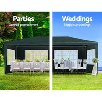 Thumbnail for Instahut Gazebo 3x6 Outdoor Marquee Gazebos Wedding Party Camping Tent 4 Wall Panels