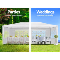 Thumbnail for Instahut Gazebo 3x6 Outdoor Marquee Side Wall Party Wedding Tent Camping White