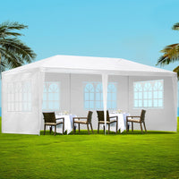 Thumbnail for Instahut Gazebo 3x6 Outdoor Marquee Side Wall Party Wedding Tent Camping White