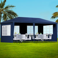 Thumbnail for Instahut Gazebo 3x6 Outdoor Marquee Gazebos Wedding Party Camping Tent 6 Wall Panels