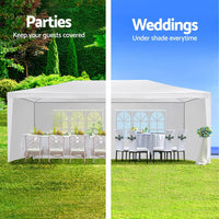 Thumbnail for Instahut Gazebo Outdoor Marquee Wedding Gazebos Party Tent Camping White 3x6m