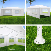 Thumbnail for Instahut Gazebo Outdoor Marquee Wedding Gazebos Party Tent Camping White 3x6m