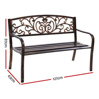 Thumbnail for Gardeon Cast Iron Garden Bench - Bronze