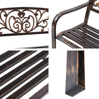 Thumbnail for Gardeon Cast Iron Garden Bench - Bronze