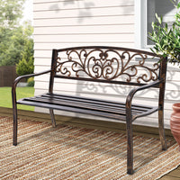 Thumbnail for Gardeon Cast Iron Garden Bench - Bronze