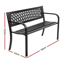 Thumbnail for Gardeon Steel Modern Garden Bench - Black