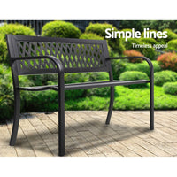 Thumbnail for Gardeon Steel Modern Garden Bench - Black