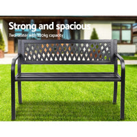 Thumbnail for Gardeon Steel Modern Garden Bench - Black