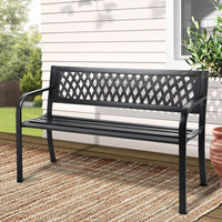 Thumbnail for Gardeon Steel Modern Garden Bench - Black