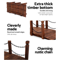 Thumbnail for Garden Rustic Chain Bridge Wooden Decoration Decor Landscape 160cm Length Rail