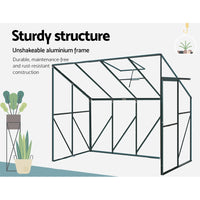 Thumbnail for Greenfingers Greenhouse Aluminium Green House Garden Polycarbonate 2.52x1.27M