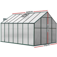 Thumbnail for Greenfingers Aluminium Greenhouse Green House Garden Polycarbonate 4.43X2.44M