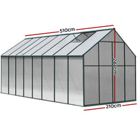 Thumbnail for Greenfingers Aluminium Greenhouse Polycarbonate Green House Garden Shed 5.1x2.44M