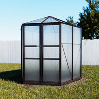 Thumbnail for Greenfingers Greenhouse Aluminium 240x211x232 cm Green House Polycarbonate Shed