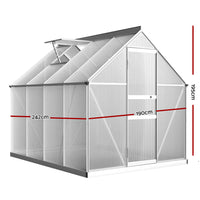 Thumbnail for Greenfingers Greenhouse Aluminium Green House Polycarbonate Garden Shed 2.4x1.9M