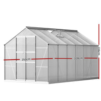 Thumbnail for Greenfingers Greenhouse Aluminium Polycarbonate Green House Garden Shed 3x2.5M