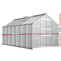 Thumbnail for Greenfingers Greenhouse Aluminium Green House Garden Shed Polycarbonate 4.1x2.5M