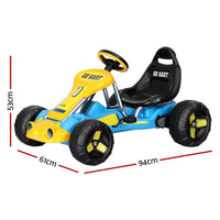 Thumbnail for Rigo Kids Pedal Go Kart Ride On Toys Racing Car Plastic Tyre Blue